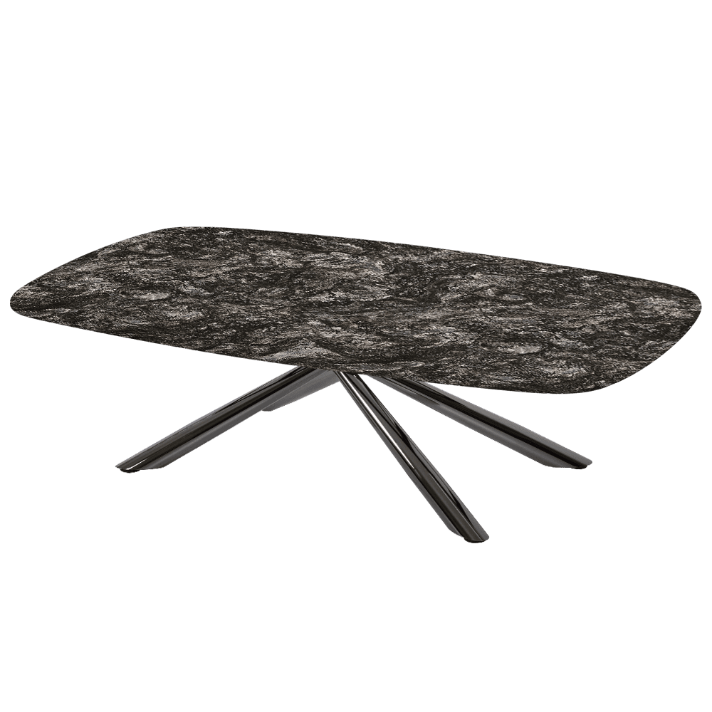 XYLIA – Mix & Match Marble Coffee Table with Black Glossy Metal Leg (1400mm x 800mm)