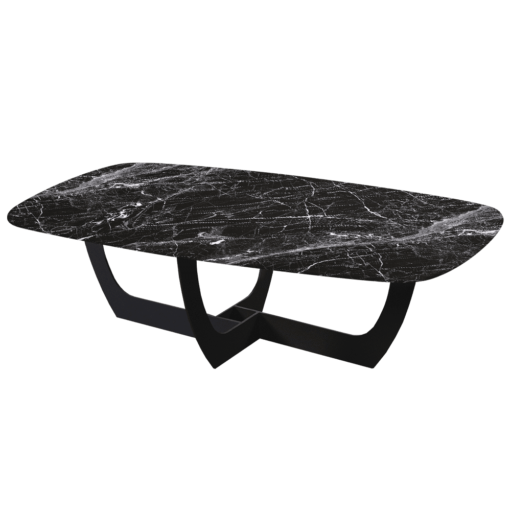 VIENNA – Mix & Match Marble Coffee Table with Black Metal Leg (1400mmx800mm)