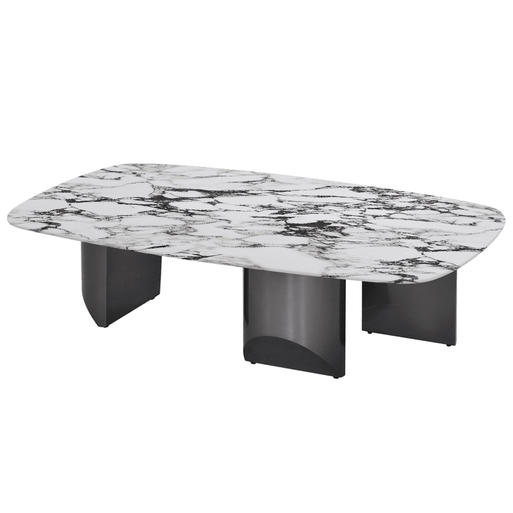 NOA – Mix & Match Marble Coffee Table with Stainless Steel Leg (1400mm x 800mm)