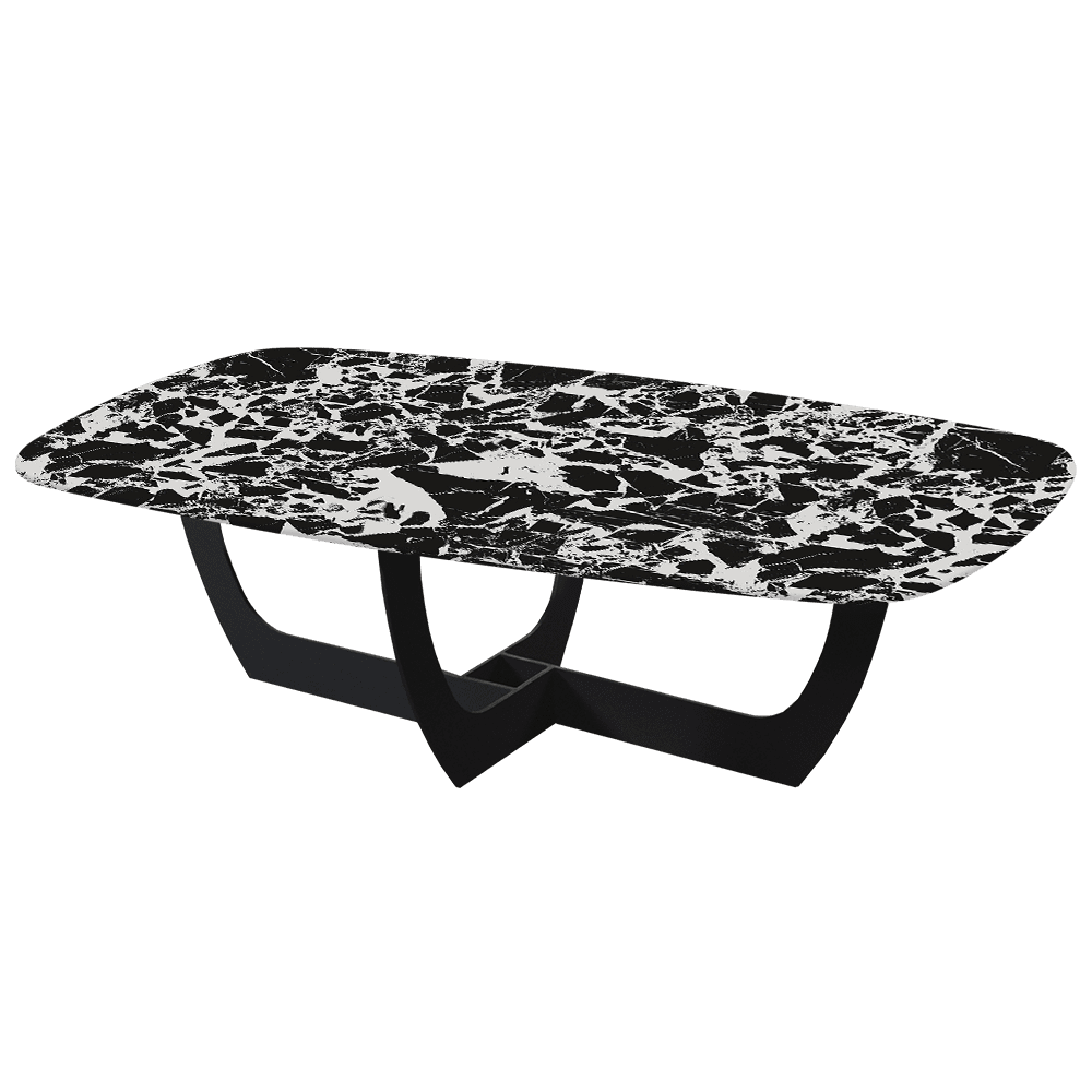 VIENNA – Mix & Match Marble Coffee Table with Black Metal Leg (1400mmx800mm)