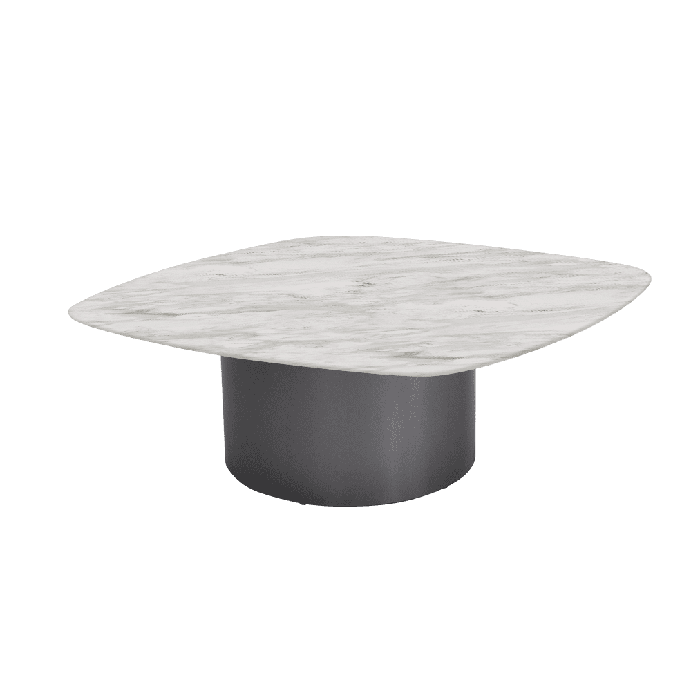 YUNA – Mix & Match Marble Coffee Table with Stainless Steel Leg (1000mm x 1000mm)