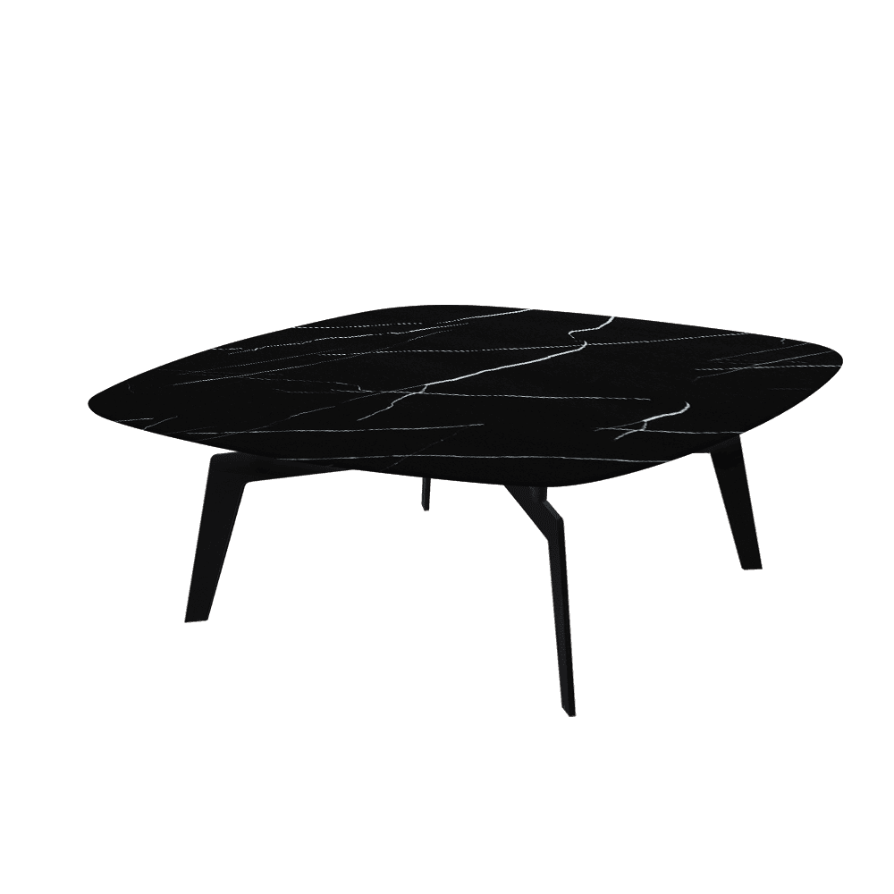 SELENA – Mix & Match Marble Coffee Table with Black Metal Leg