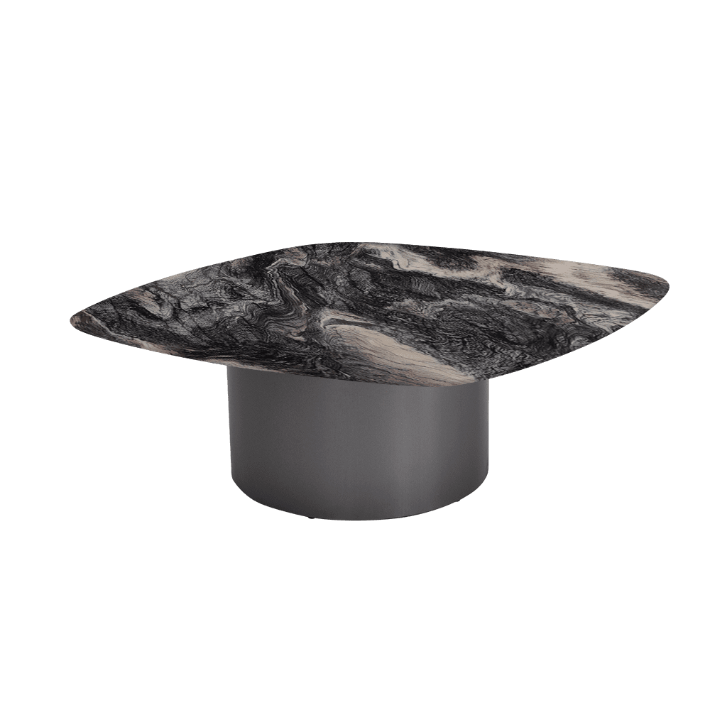 YUNA – Mix & Match Marble Coffee Table with Stainless Steel Leg (1000mm x 1000mm)
