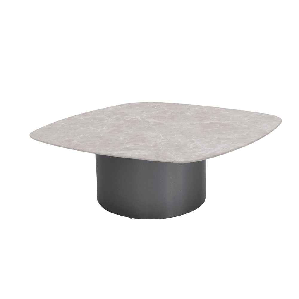 YUNA – Mix & Match Marble Coffee Table with Stainless Steel Leg (1000mm x 1000mm)