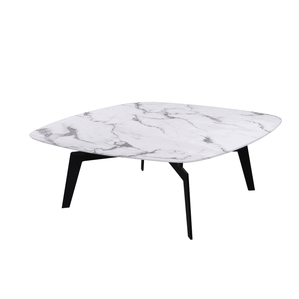 SELENA – Mix & Match Marble Coffee Table with Black Metal Leg