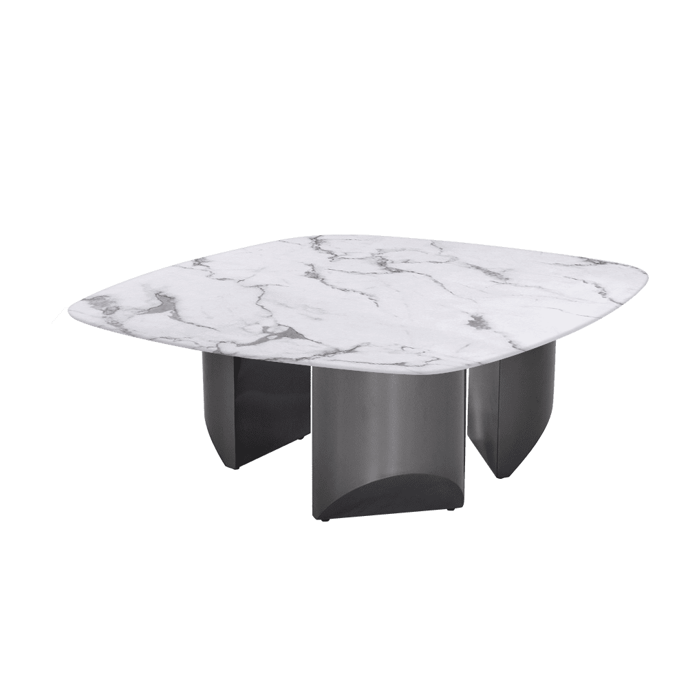 NOA – Mix & Match Marble Coffee Table with Stainless Steel Leg (1000mmx1000mm)
