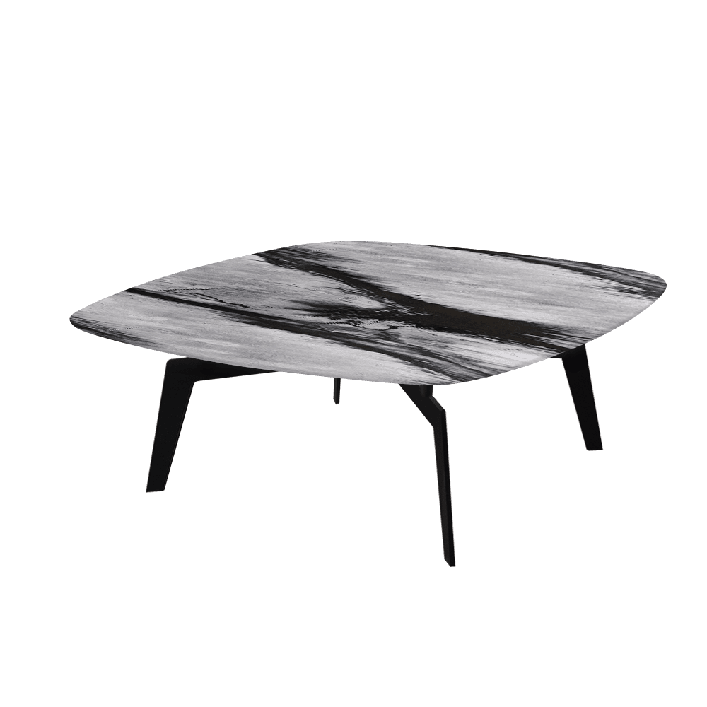 SELENA – Mix & Match Marble Coffee Table with Black Metal Leg