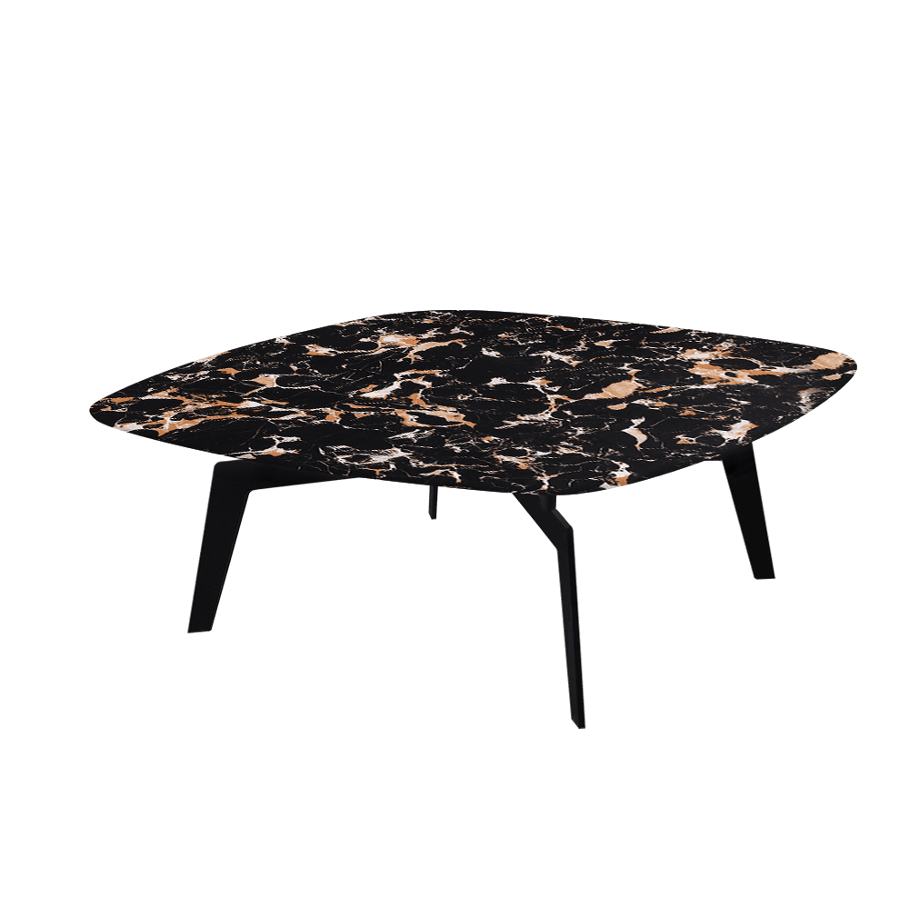 SELENA – Mix & Match Marble Coffee Table with Black Metal Leg