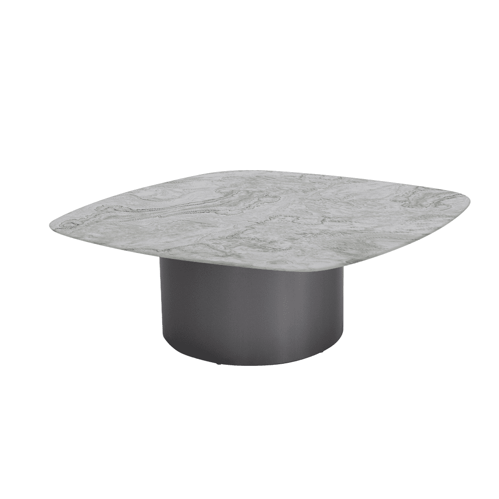YUNA – Mix & Match Marble Coffee Table with Stainless Steel Leg (1000mm x 1000mm)