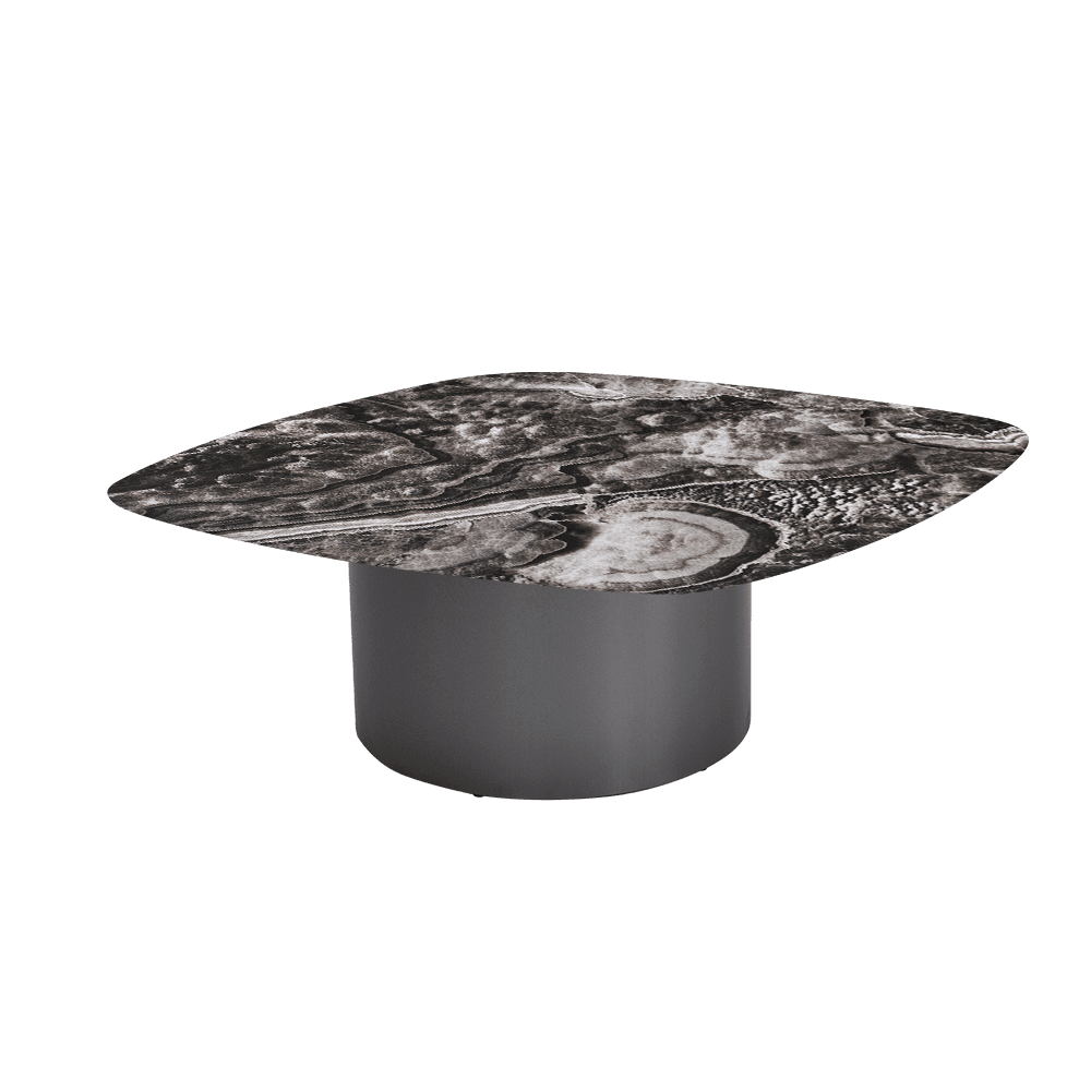 YUNA – Mix & Match Marble Coffee Table with Stainless Steel Leg (1000mm x 1000mm)