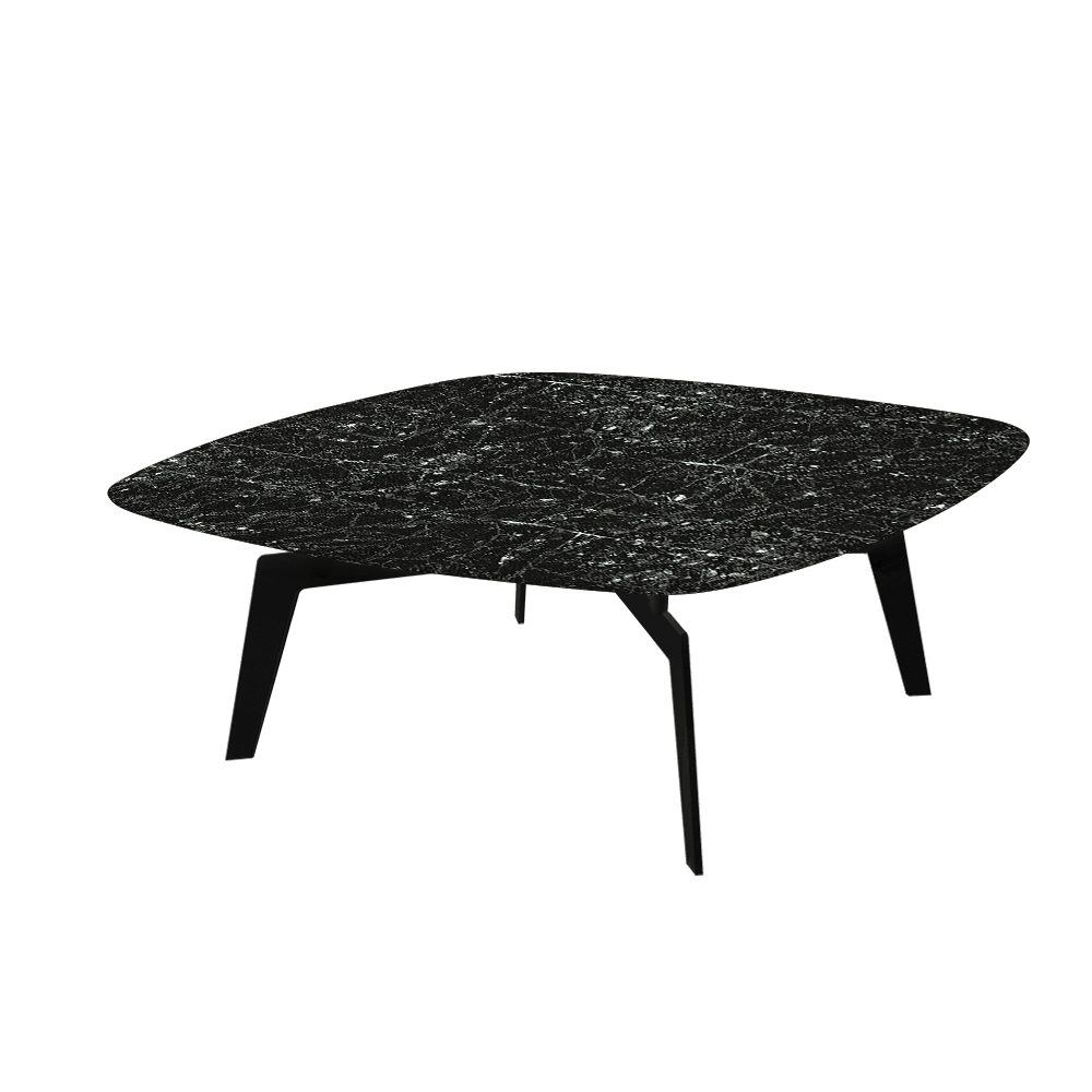 SELENA – Mix & Match Marble Coffee Table with Black Metal Leg