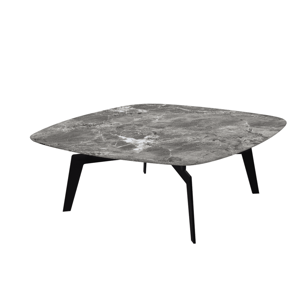 SELENA – Mix & Match Marble Coffee Table with Black Metal Leg