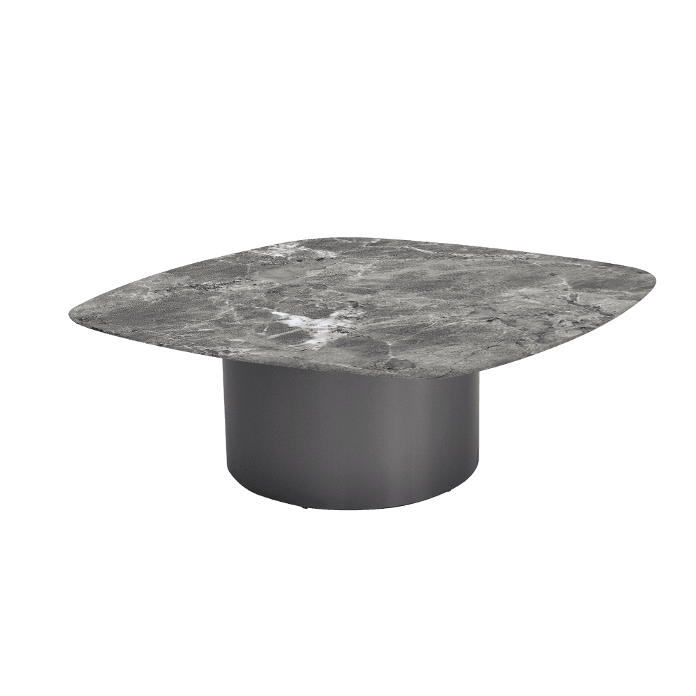 YUNA – Mix & Match Marble Coffee Table with Stainless Steel Leg (1000mm x 1000mm)