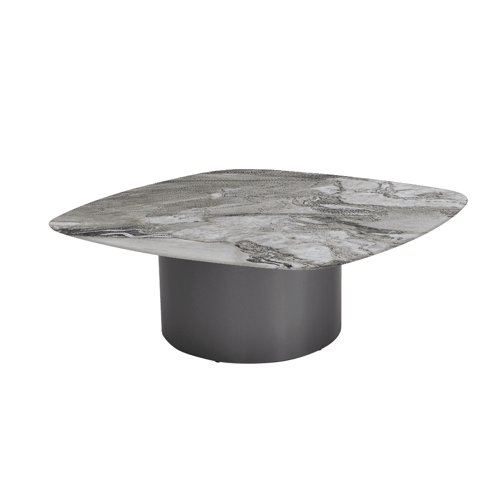 YUNA – Mix & Match Marble Coffee Table with Stainless Steel Leg (1000mm x 1000mm)