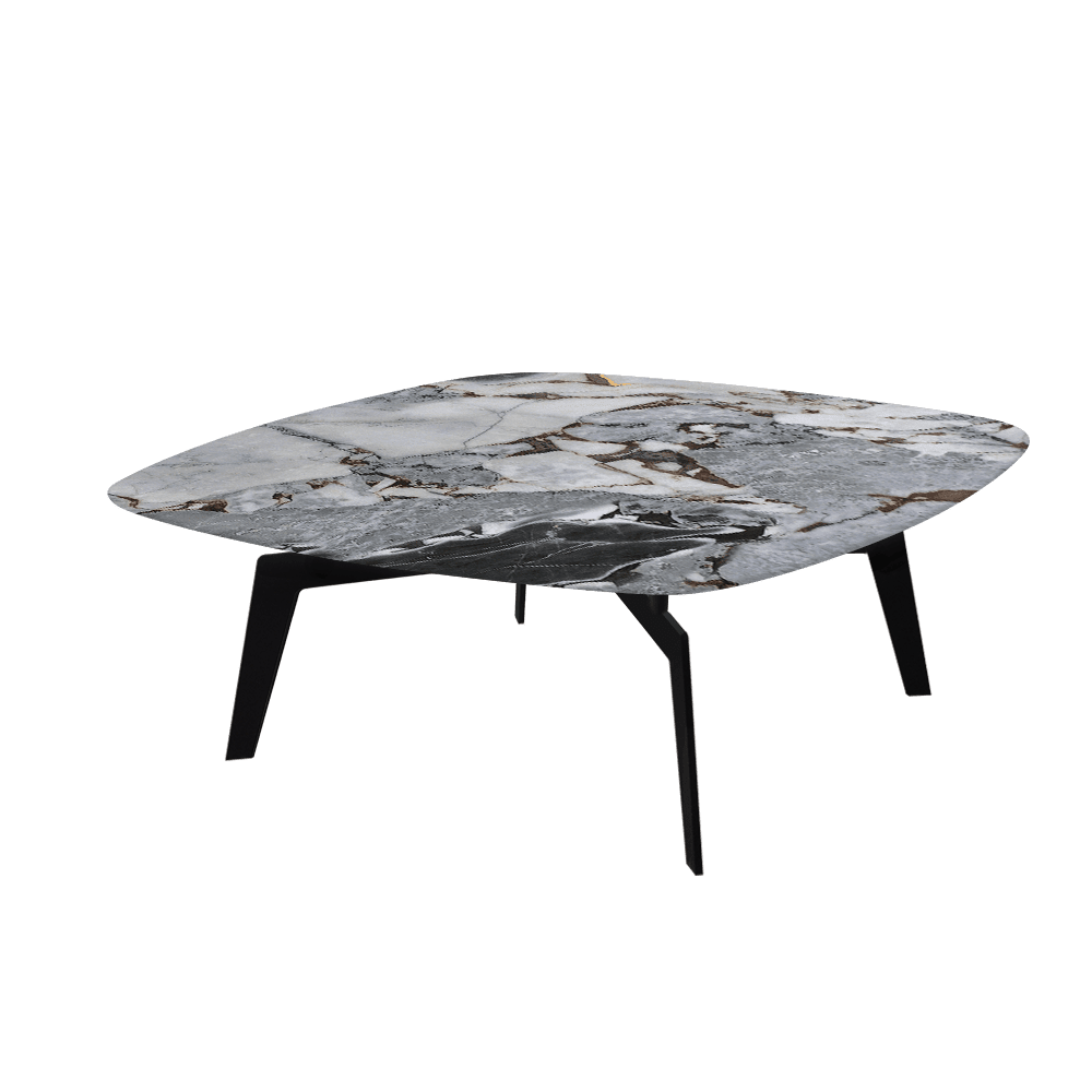SELENA – Mix & Match Marble Coffee Table with Black Metal Leg