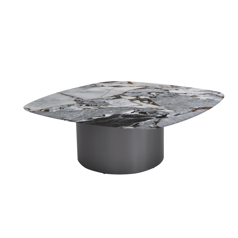 YUNA – Mix & Match Marble Coffee Table with Stainless Steel Leg (1000mm x 1000mm)