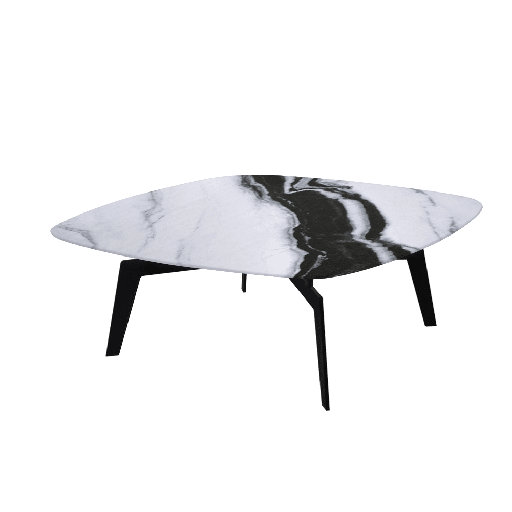 SELENA – Mix & Match Marble Coffee Table with Black Metal Leg