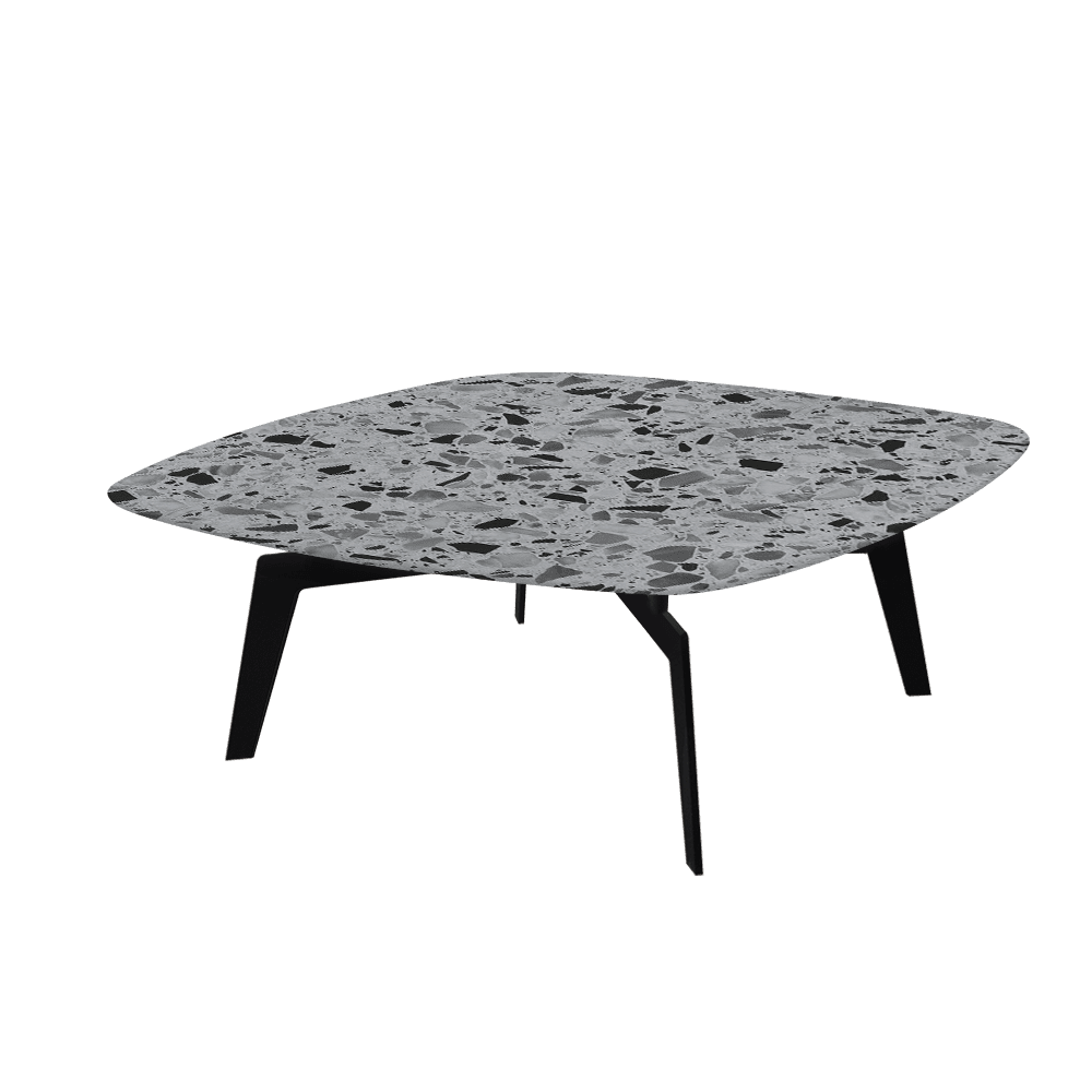 SELENA – Mix & Match Marble Coffee Table with Black Metal Leg