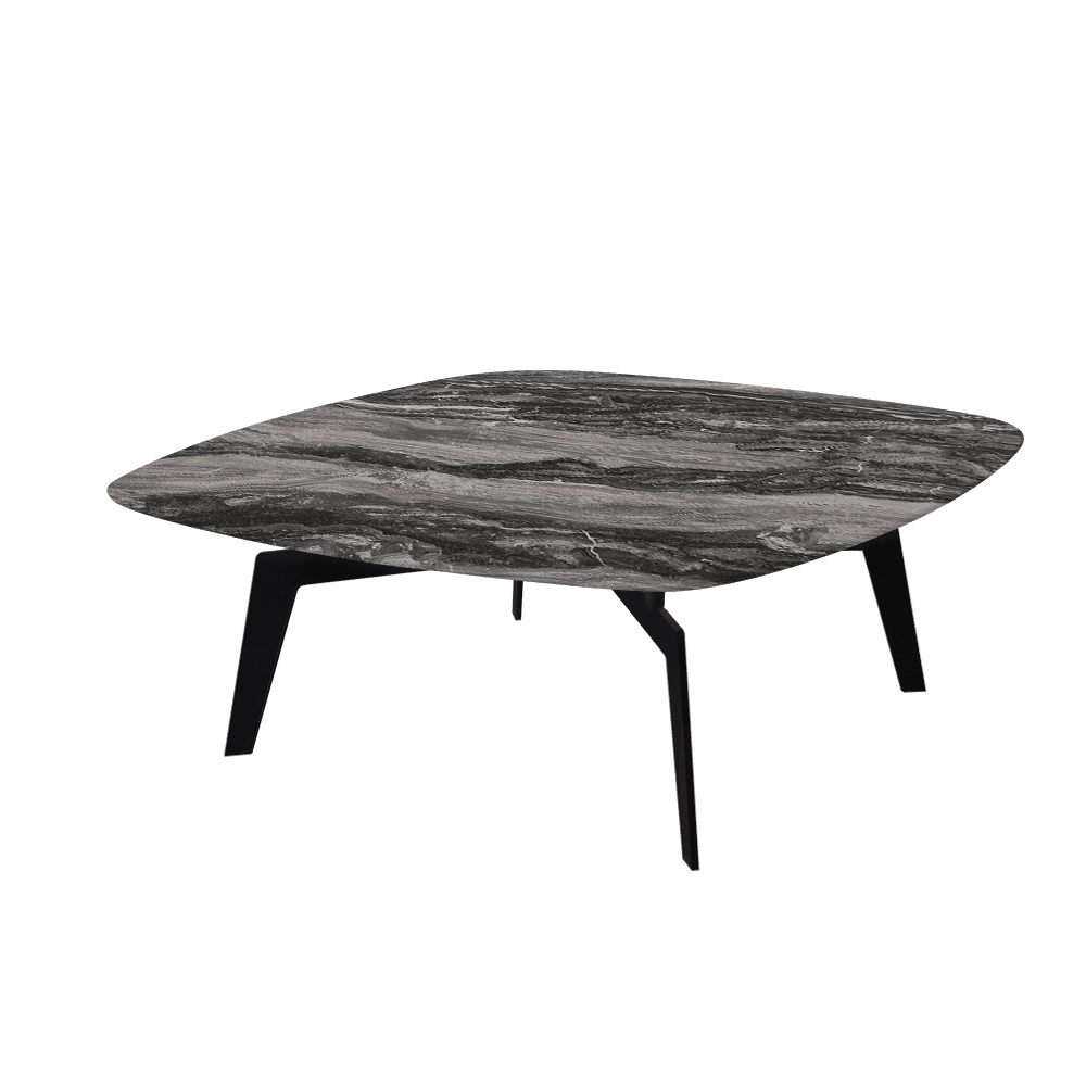 SELENA – Mix & Match Marble Coffee Table with Black Metal Leg