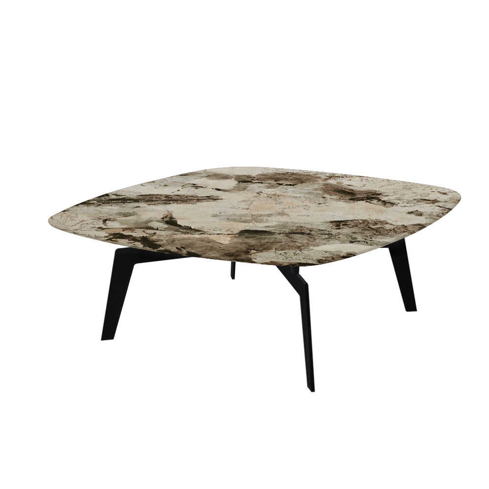 SELENA – Mix & Match Marble Coffee Table with Black Metal Leg