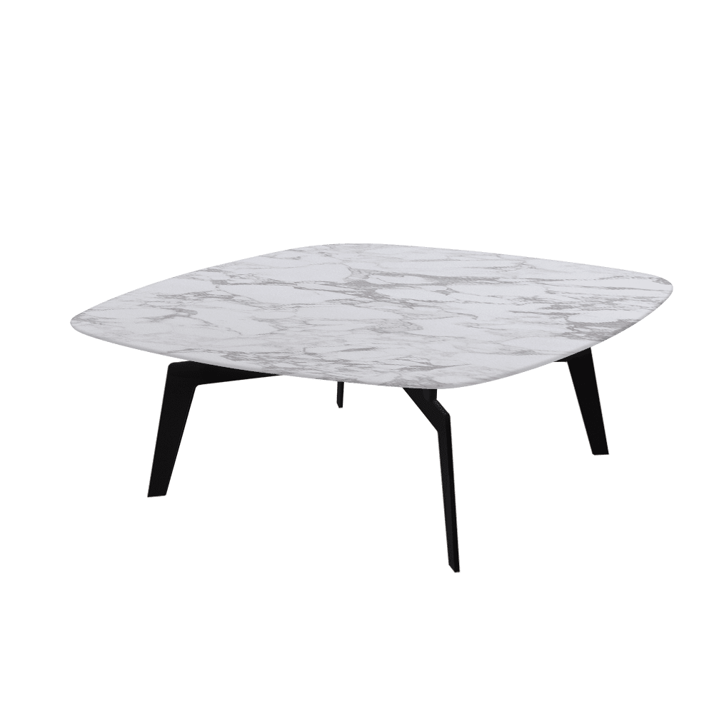 SELENA – Mix & Match Marble Coffee Table with Black Metal Leg