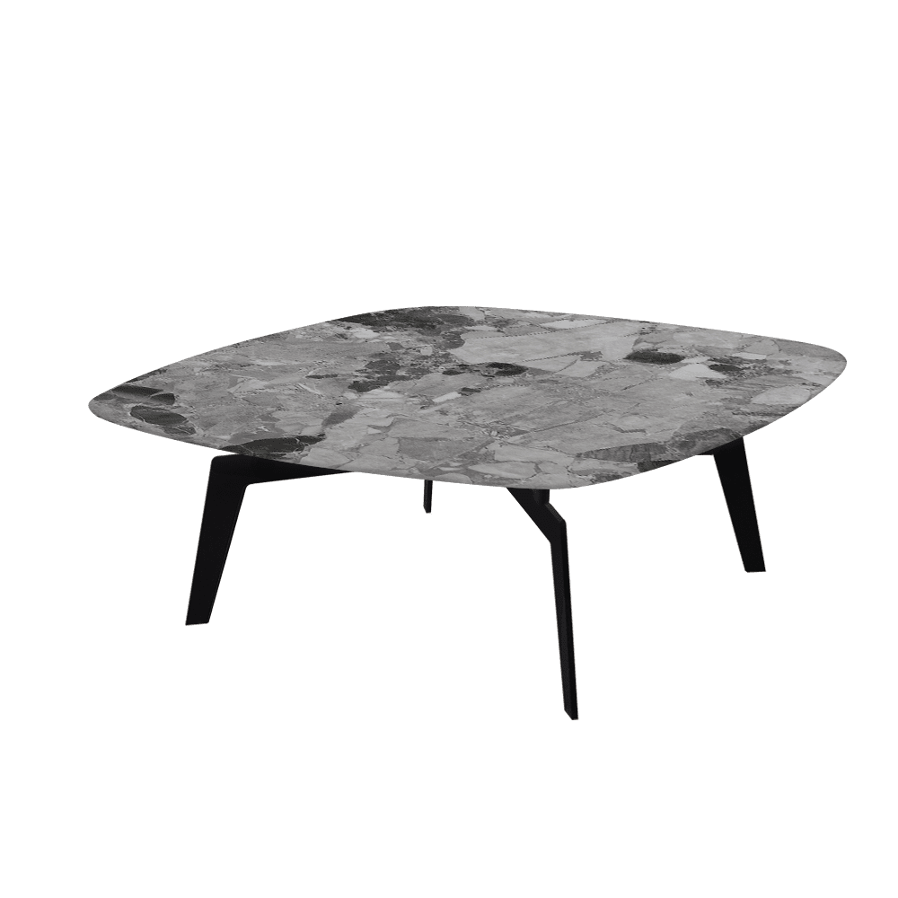 SELENA – Mix & Match Marble Coffee Table with Black Metal Leg