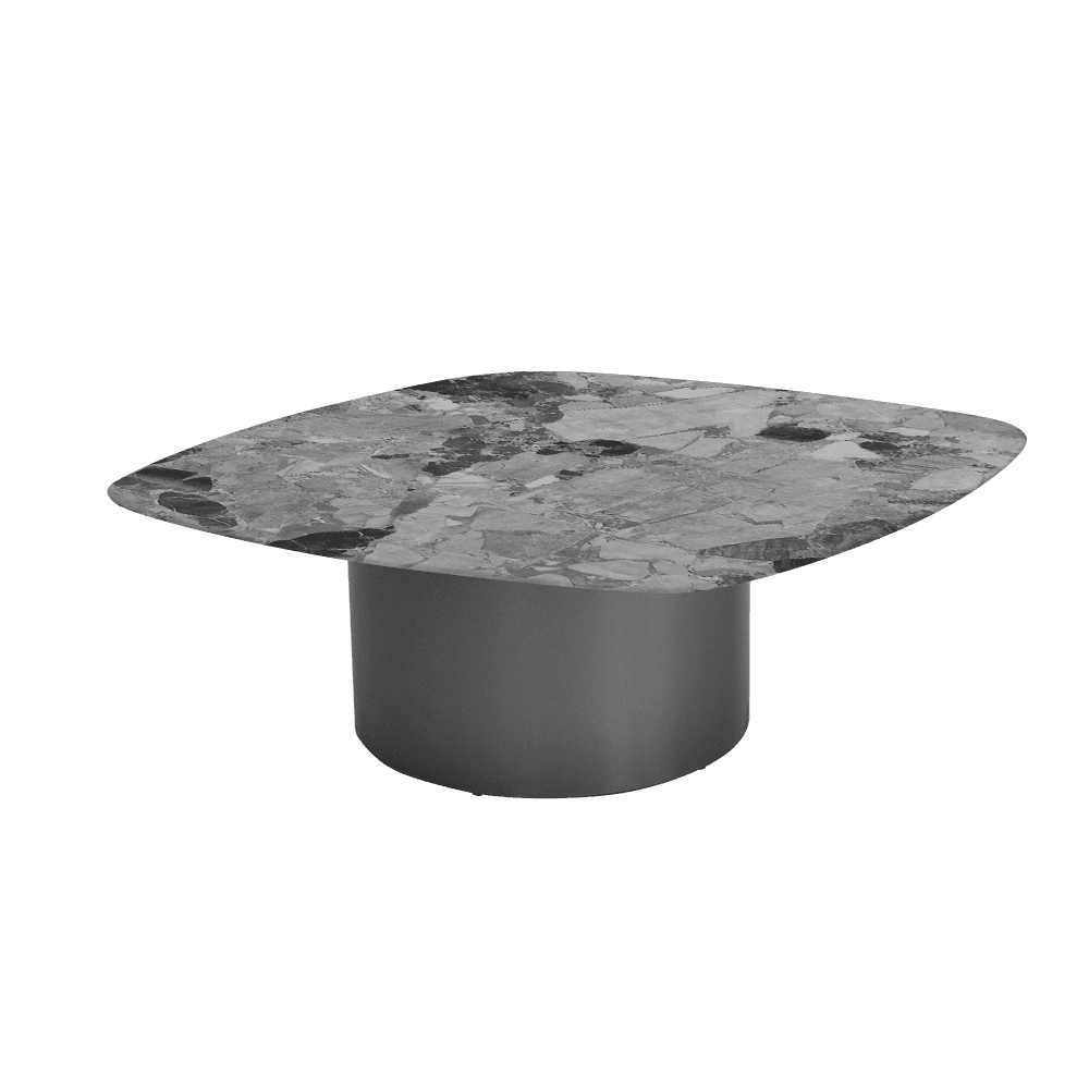 YUNA – Mix & Match Marble Coffee Table with Stainless Steel Leg (1000mm x 1000mm)