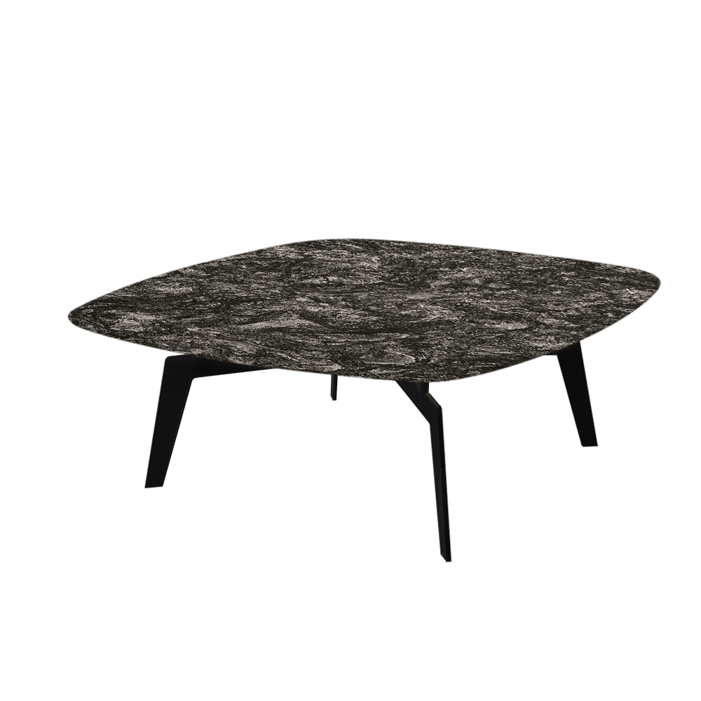 SELENA – Mix & Match Marble Coffee Table with Black Metal Leg