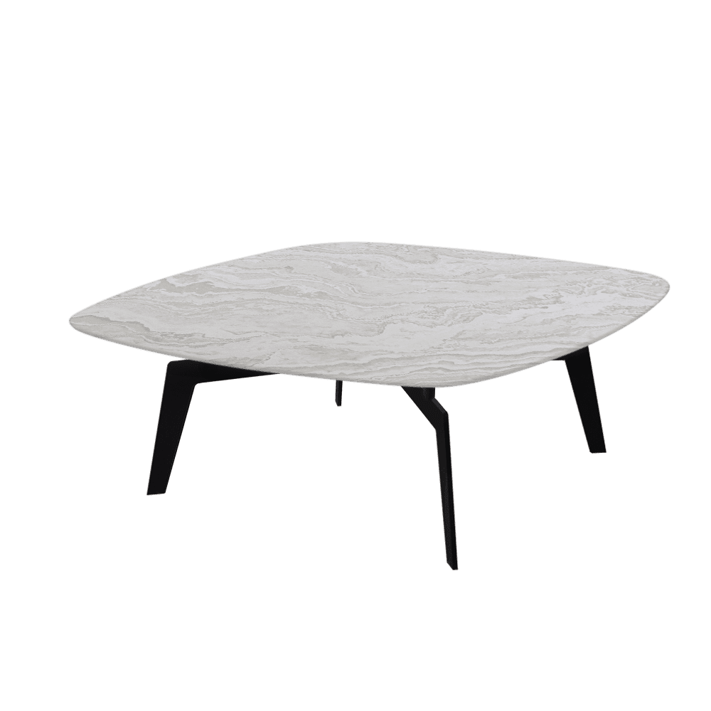 SELENA – Mix & Match Marble Coffee Table with Black Metal Leg