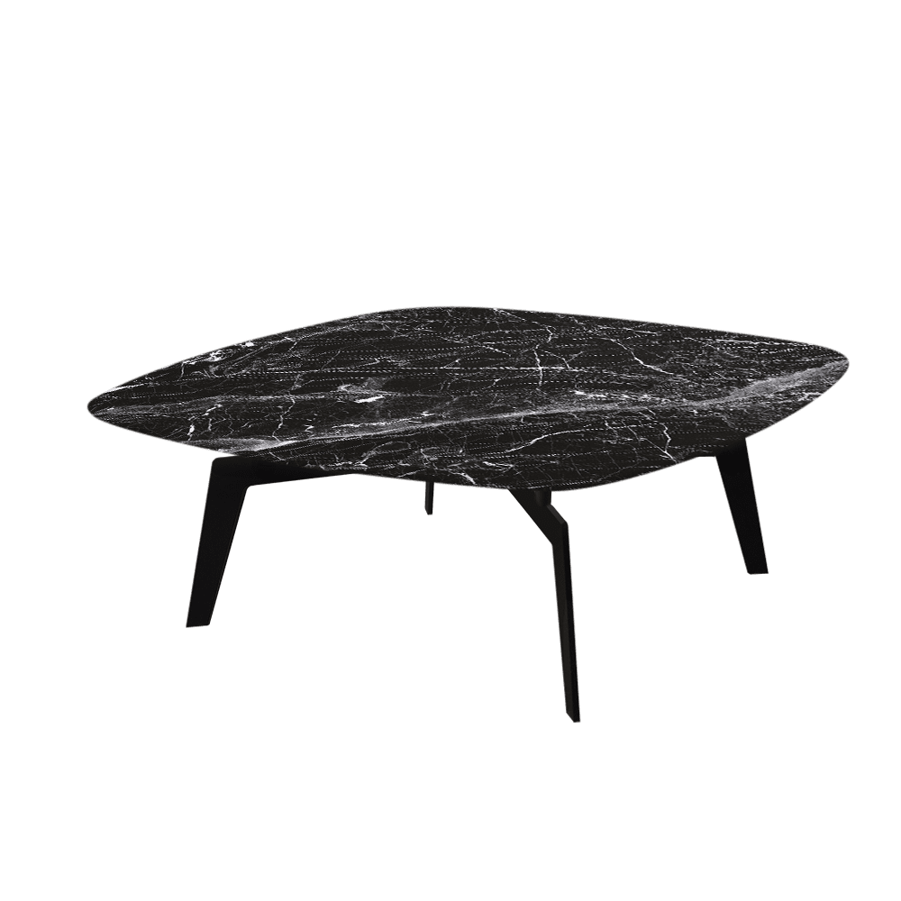 SELENA – Mix & Match Marble Coffee Table with Black Metal Leg
