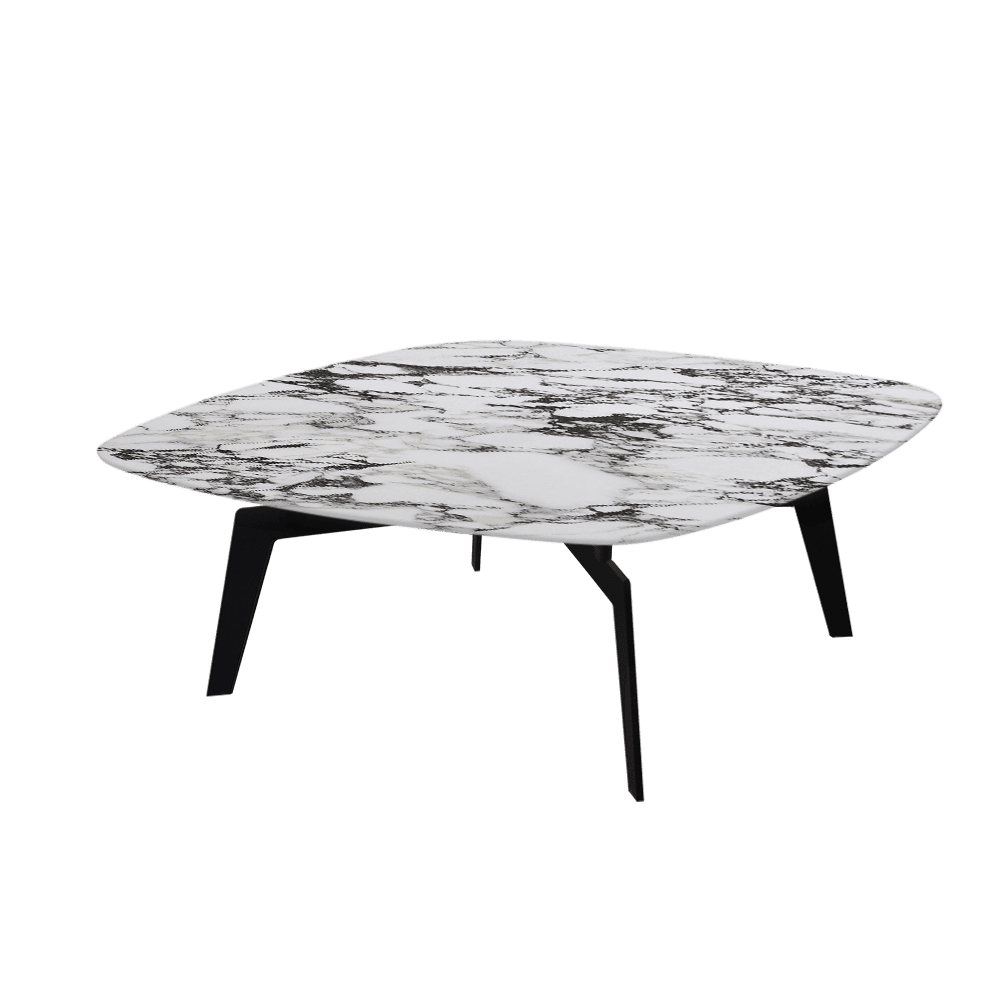 SELENA – Mix & Match Marble Coffee Table with Black Metal Leg