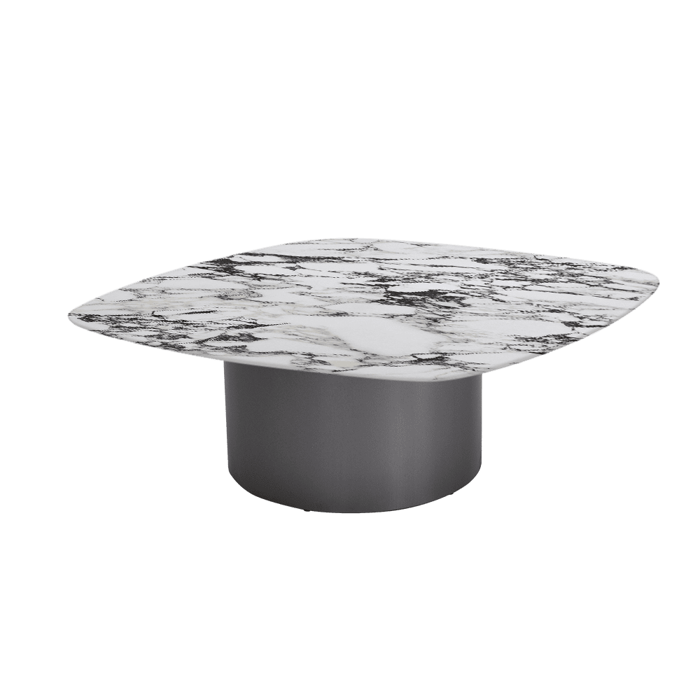 YUNA – Mix & Match Marble Coffee Table with Stainless Steel Leg (1000mm x 1000mm)
