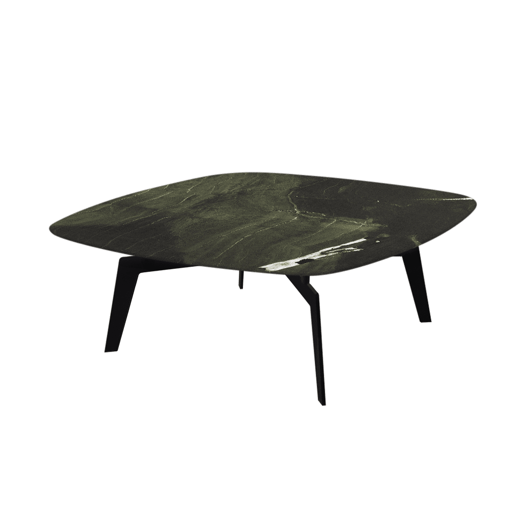 SELENA – Mix & Match Marble Coffee Table with Black Metal Leg