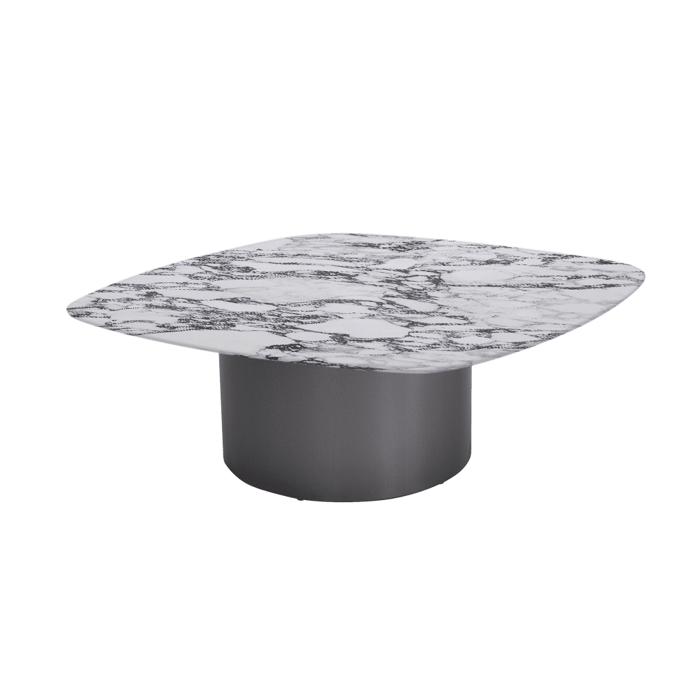YUNA – Mix & Match Marble Coffee Table with Stainless Steel Leg (1000mm x 1000mm)