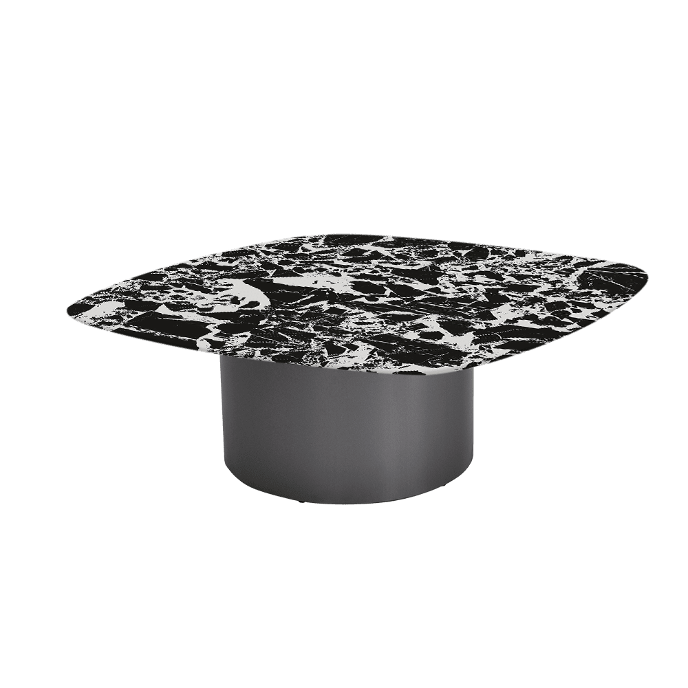YUNA – Mix & Match Marble Coffee Table with Stainless Steel Leg (1000mm x 1000mm)