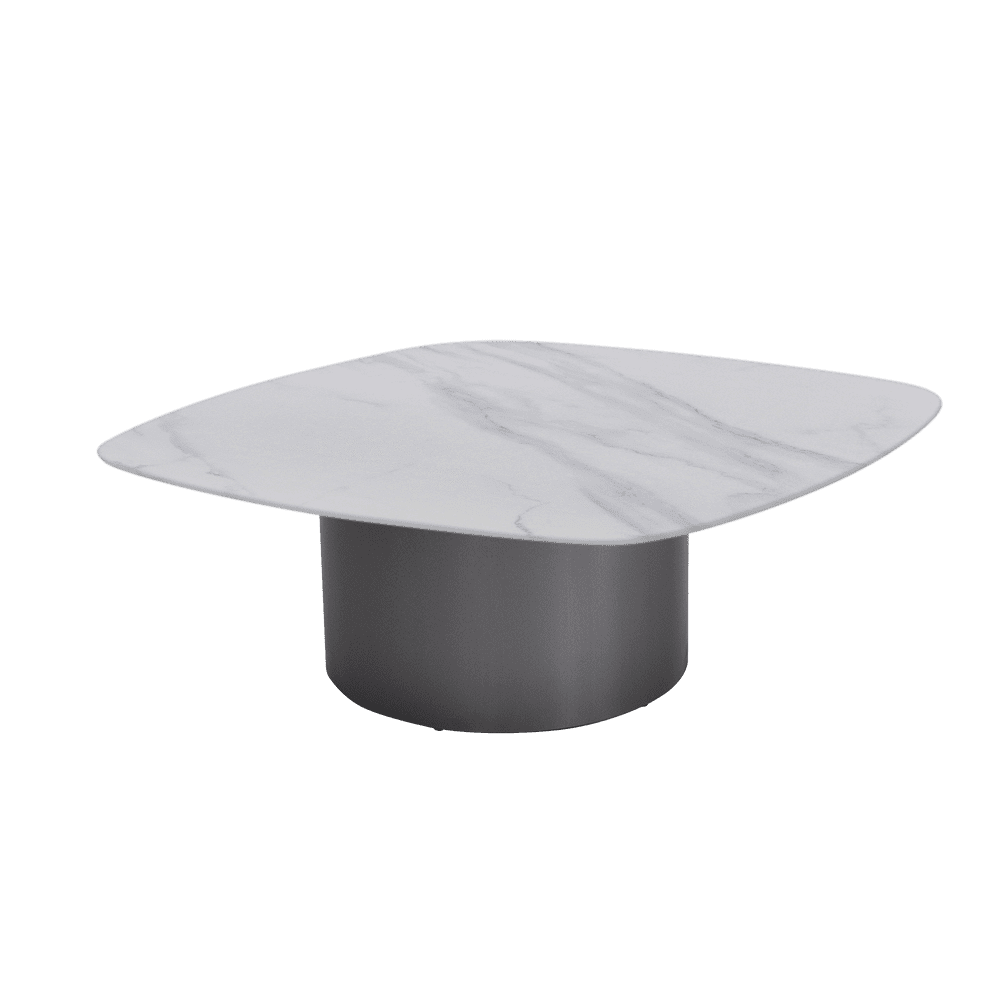 YUNA – Mix & Match Marble Coffee Table with Stainless Steel Leg (1000mm x 1000mm)