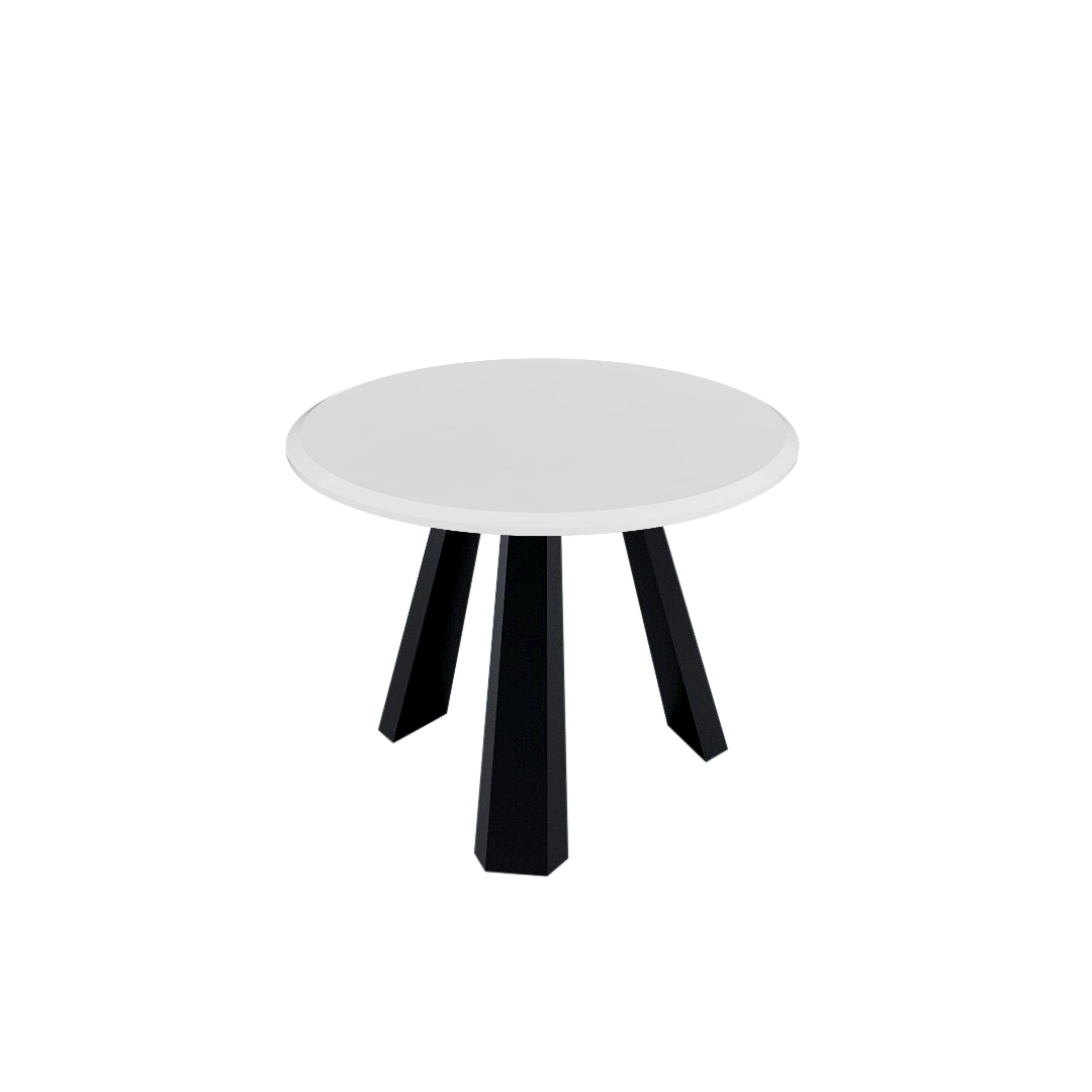 Mix & Match Round Marble Dining Table with Black Metal Base (4-seater)