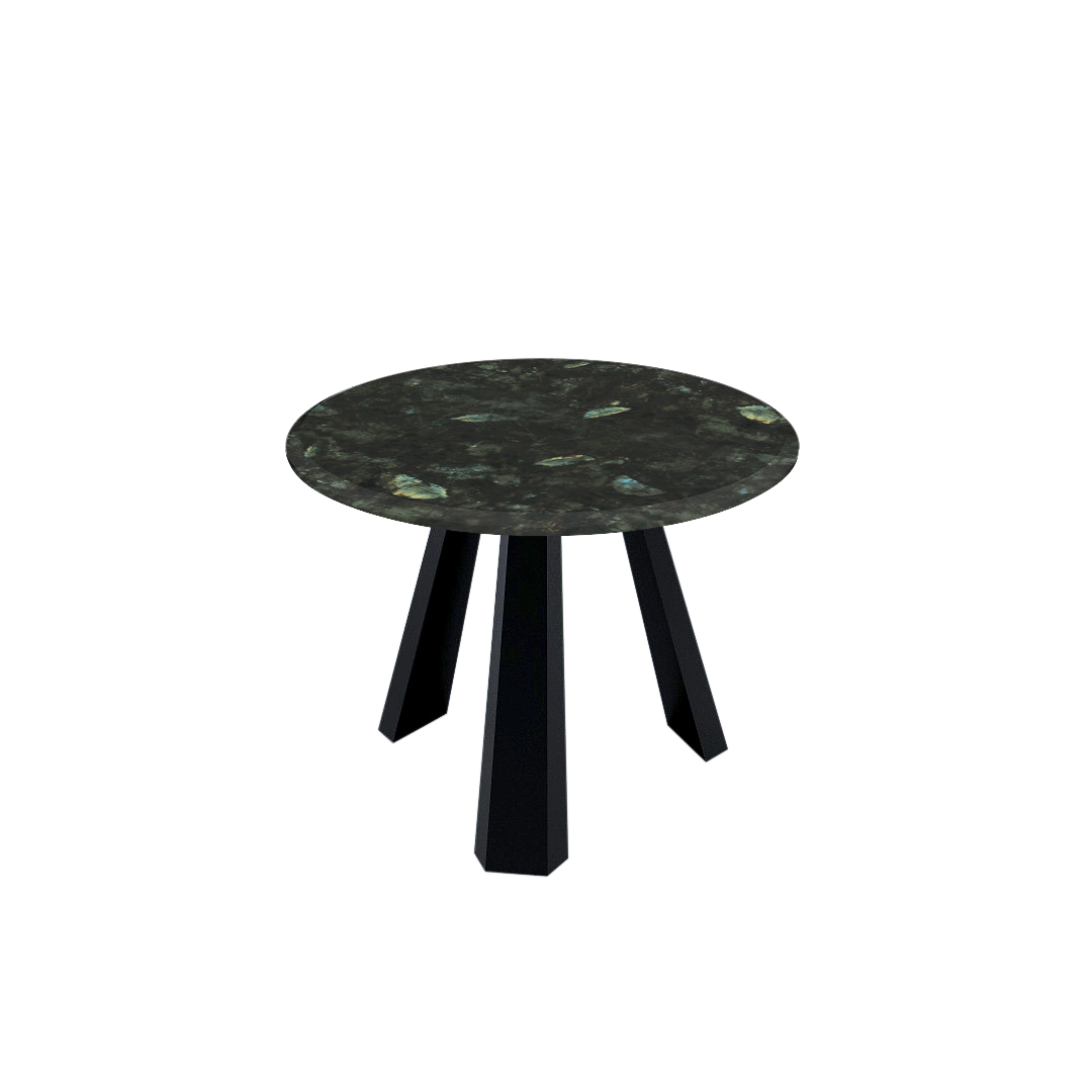 Mix & Match Round Marble Dining Table with Black Metal Base (4-seater)