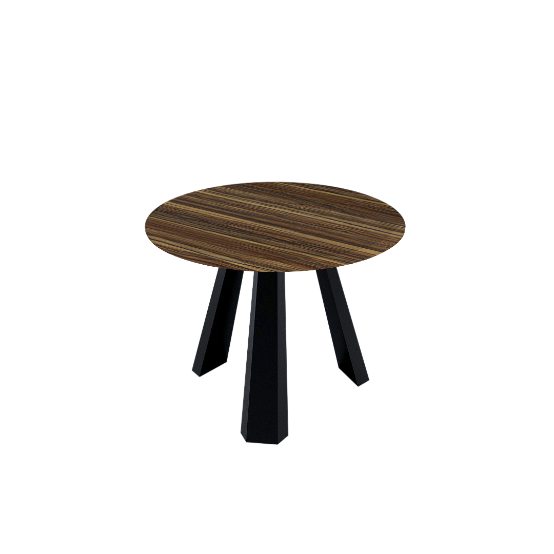 Mix & Match Round Marble Dining Table with Black Metal Base (4-seater)
