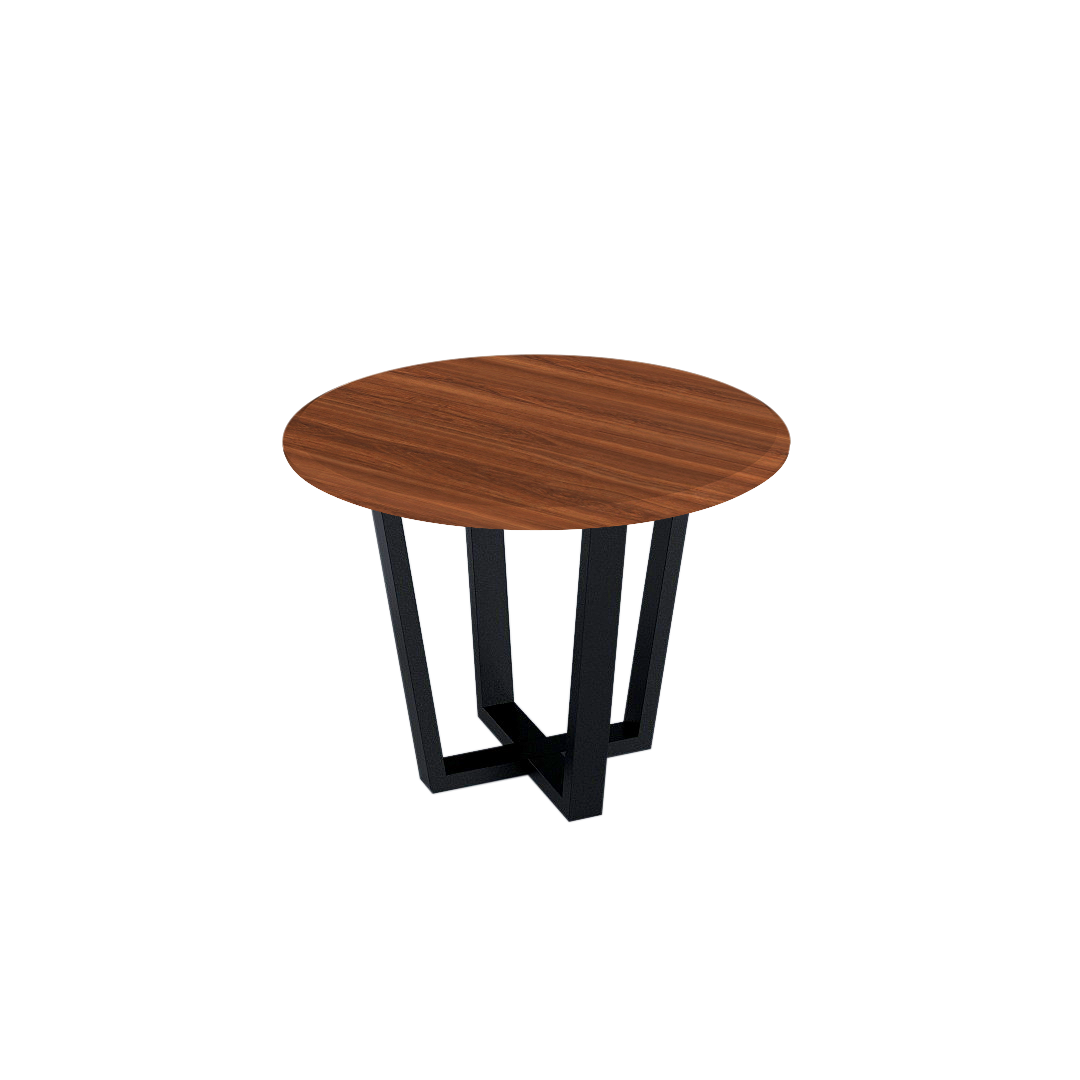 Mix & Match Round Marble Dining Table with Black Metal Base (4-seater)