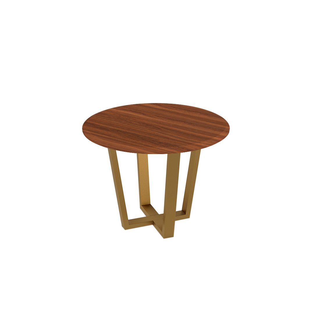 Mix & Match Round Marble Dining Table with Gold Metal Base (4-seater)