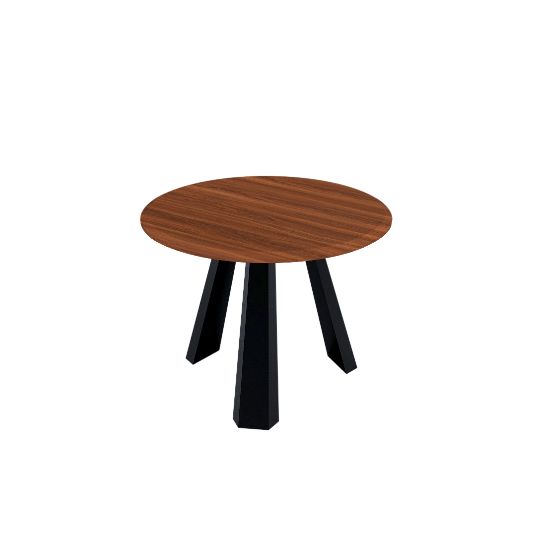 Mix & Match Round Marble Dining Table with Black Metal Base (4-seater)