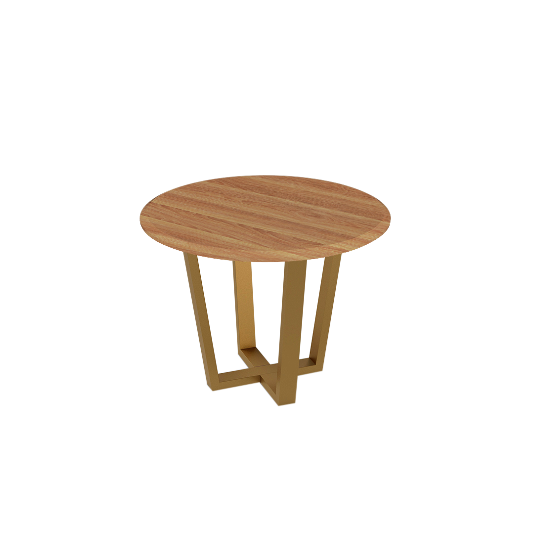 Mix & Match Round Marble Dining Table with Gold Metal Base (4-seater)