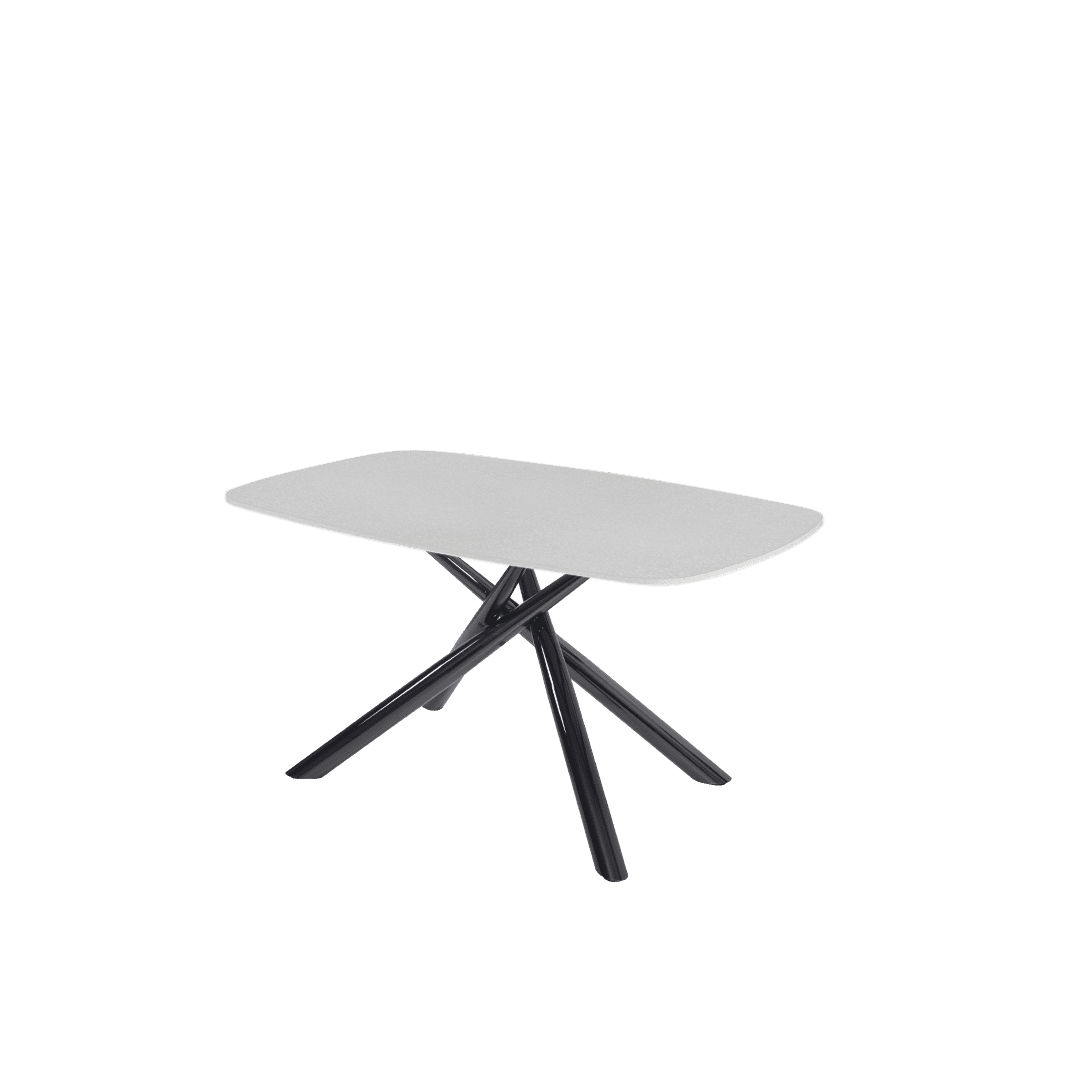 Mix & Match Rectangular Marble Dining Table with Xylia Black Metal Base (1.5m x 0.9m)