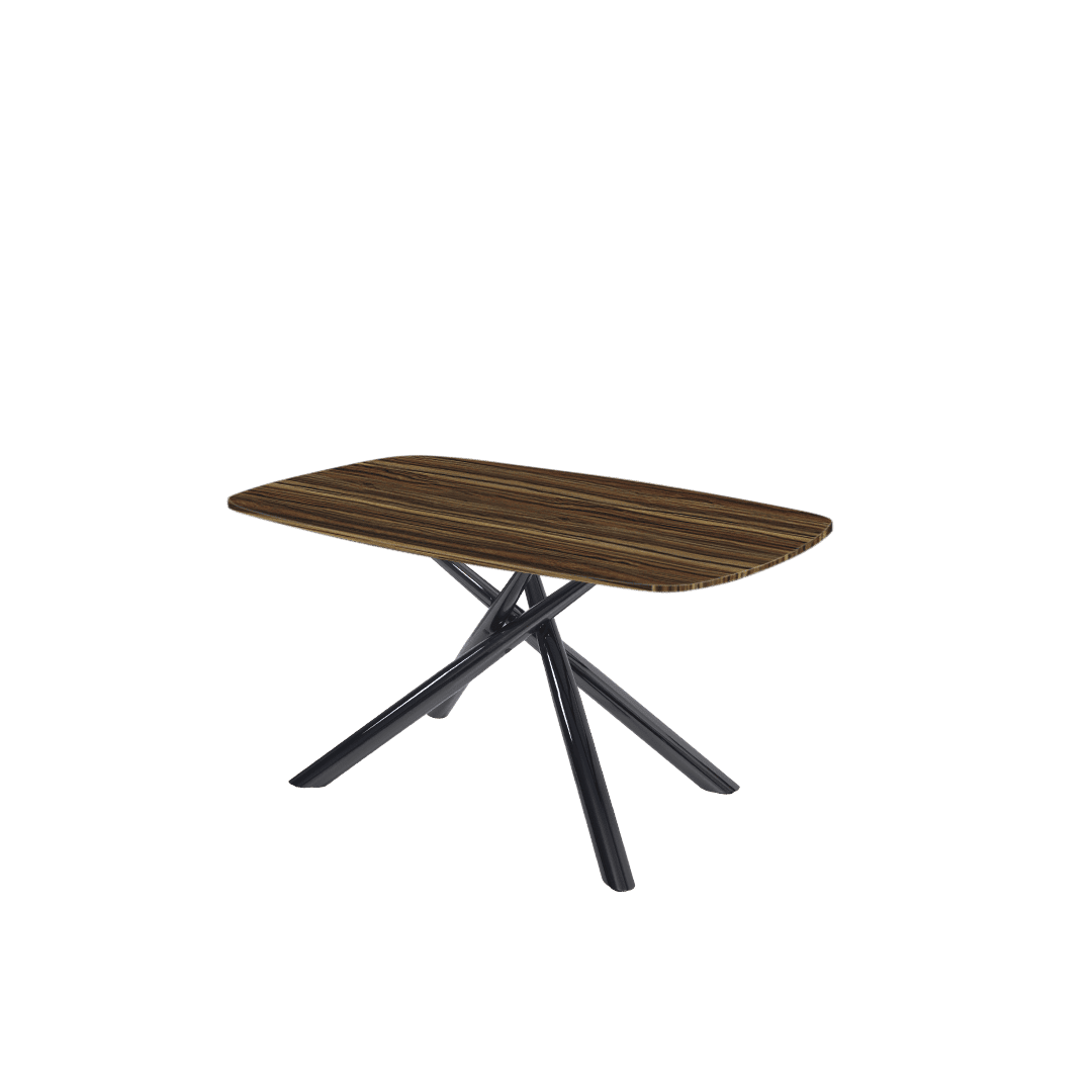 Mix & Match Rectangular Marble Dining Table with Xylia Black Metal Base (1.5m x 0.9m)