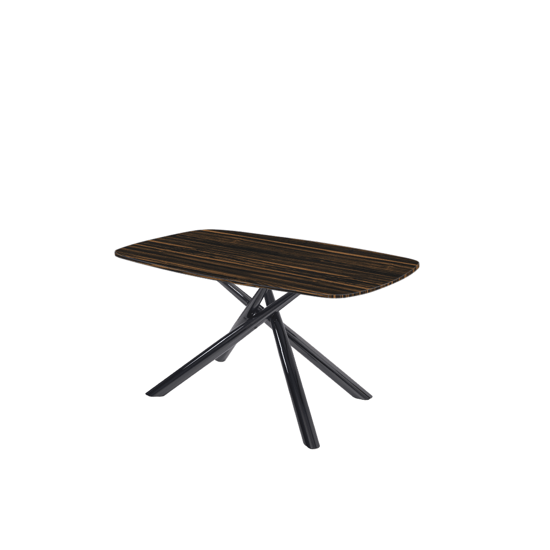 Mix & Match Rectangular Marble Dining Table with Xylia Black Metal Base (1.5m x 0.9m)