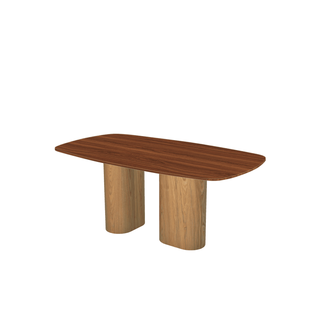 Mix & Match Rectangular Marble Dining Table with Paolo Ash Wood Base (1.8m x 1.0m)