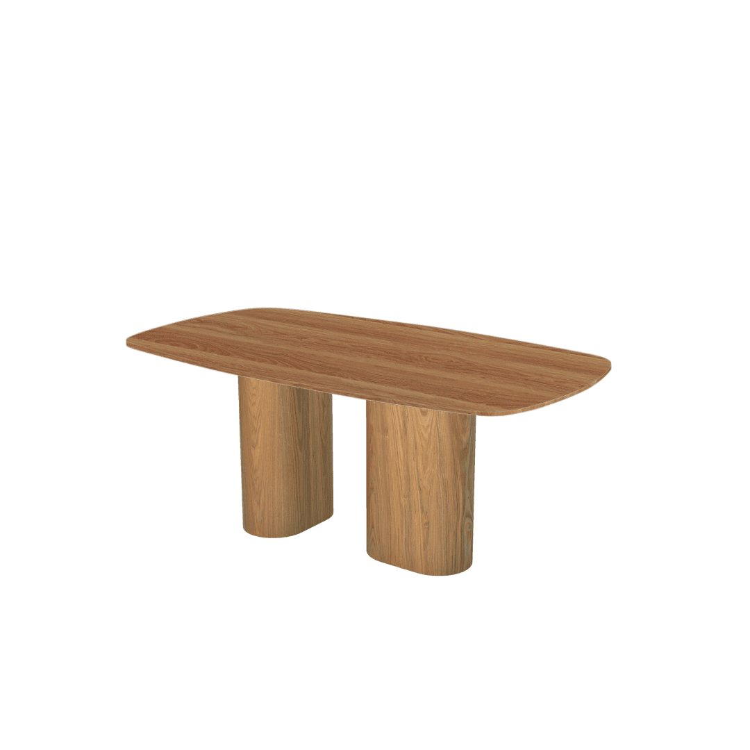 Mix & Match Rectangular Marble Dining Table with Paolo Ash Wood Base (1.8m x 1.0m)
