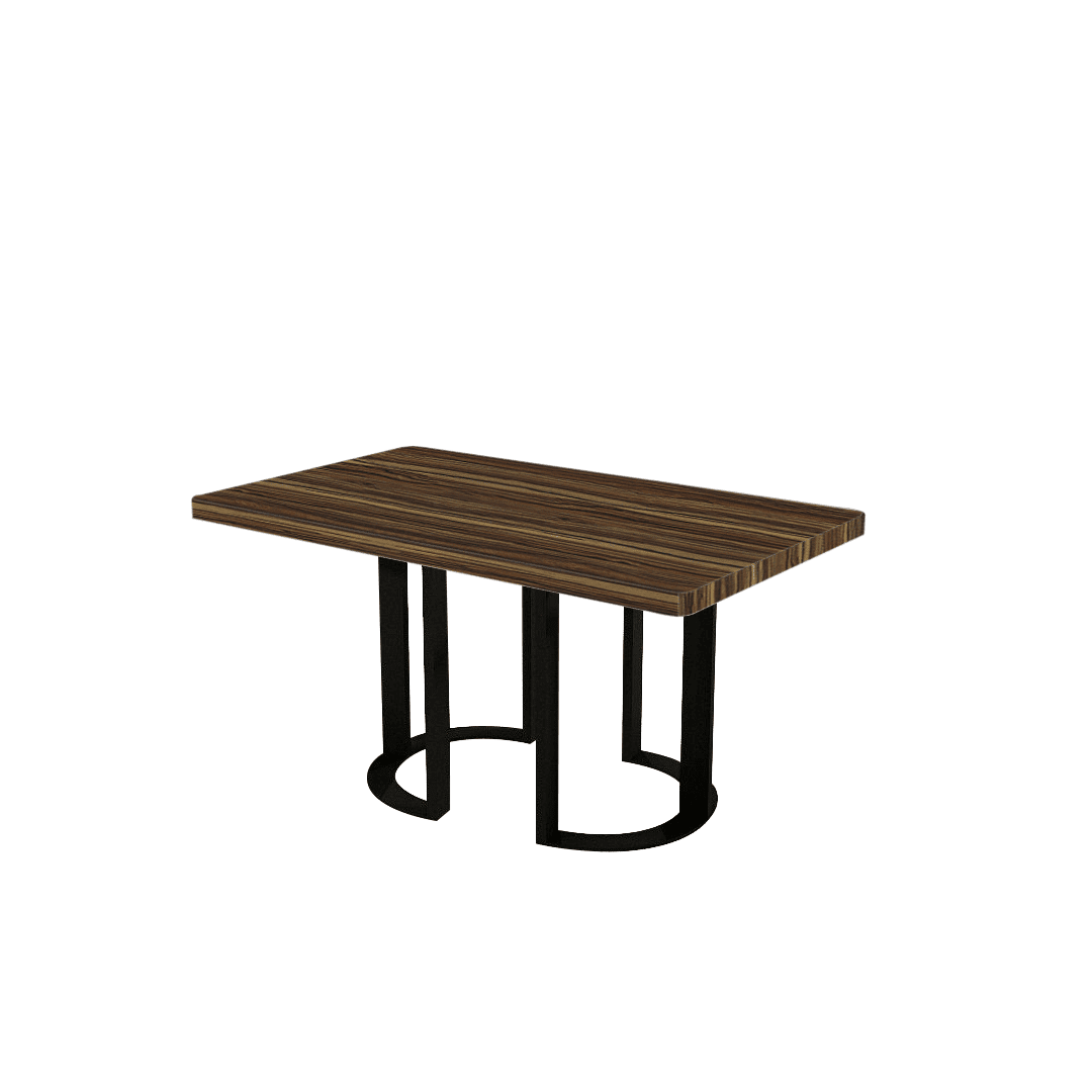 Mix & Match Rectangular Marble Dining Table with Roch Black Metal Base (1.5m x 0.9m)