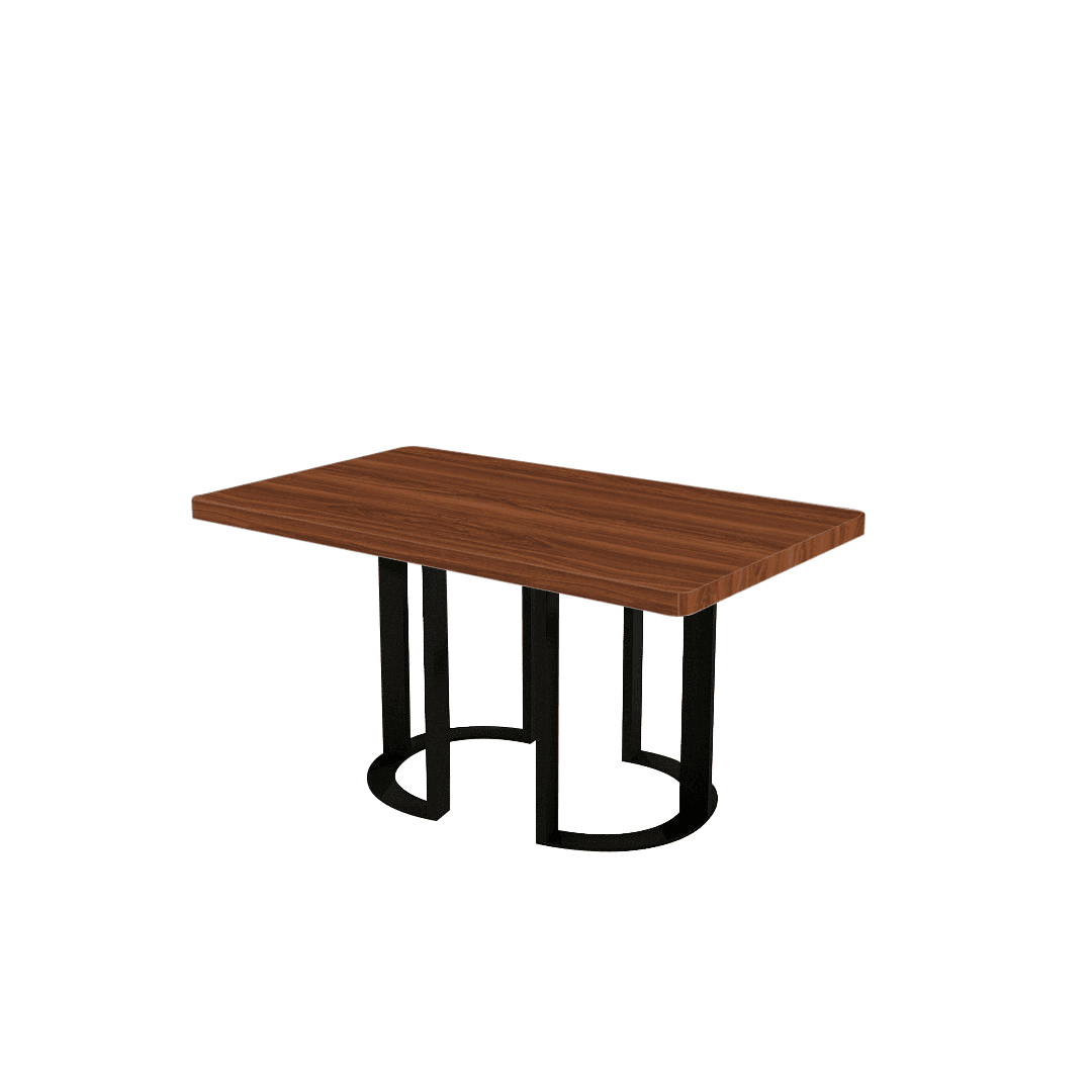Mix & Match Rectangular Marble Dining Table with Roch Black Metal Base (1.5m x 0.9m)